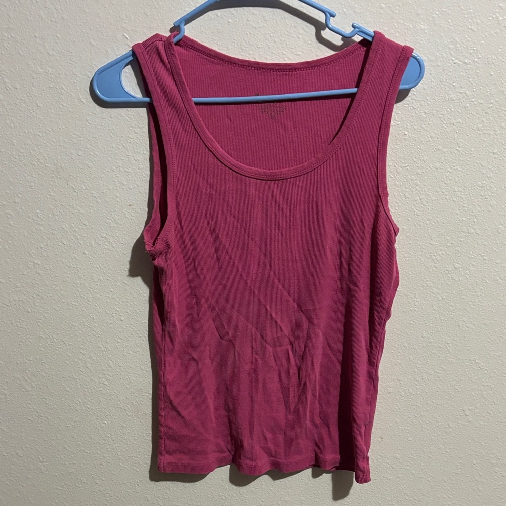 Urban Outfitters Sleeveless Ribbed Tank in Raspberry